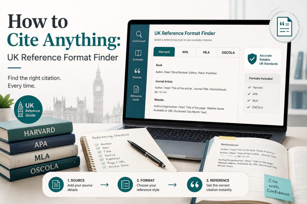 How to Cite Anything UK Reference Format Finder